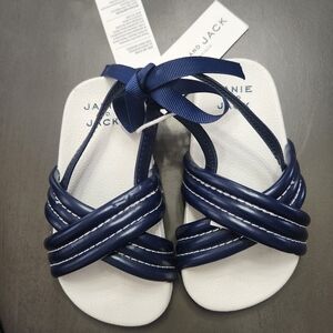 Navy and White Baby Sandals